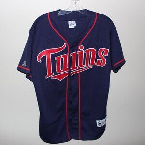 3/188❤️mint vintage Majestic Minnesota Twins navy baseball jersey MLB USA made